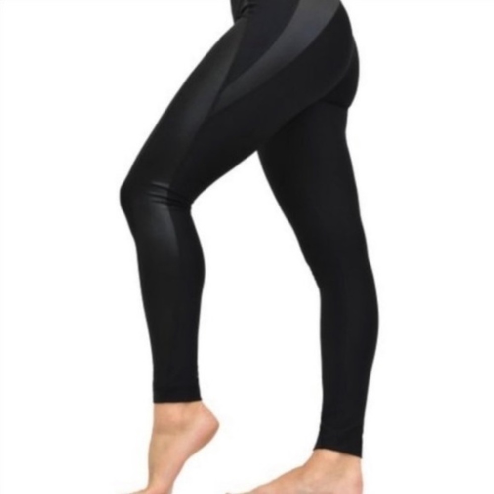 Central Park Sport Black Panel Athletic Leggings